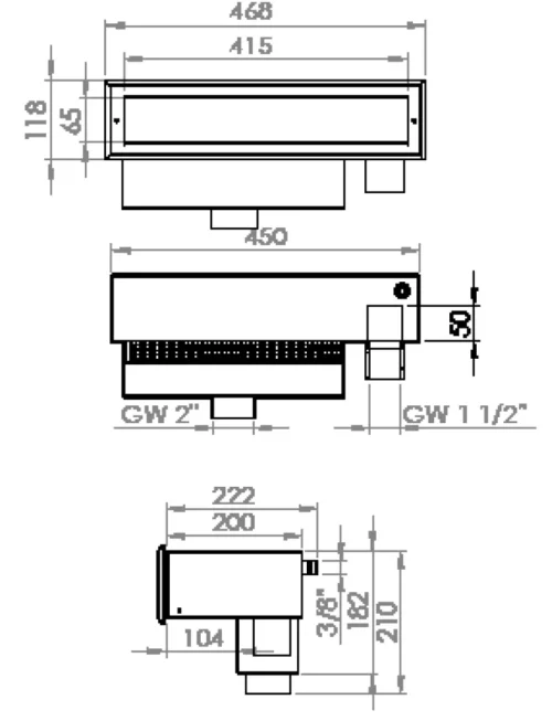 Szkimmer Inox betonos -Slim 450 - Image 2