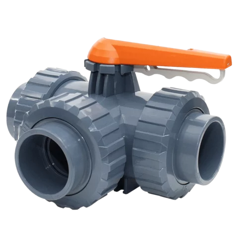 Golyóscsap 3 utas PTFE "L" D75