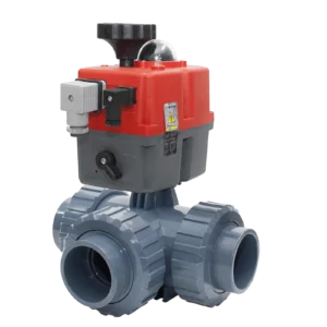 Motoros golyóscsap 3 utas PTFE "T" D75