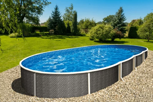 Azuro oval Rattan, kék 5,5x3,7x1,2m
